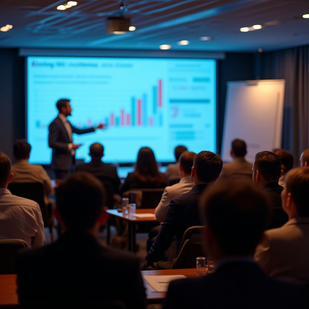 Taller de estrategias de inversión con grupo grande de participantes